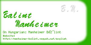 balint manheimer business card